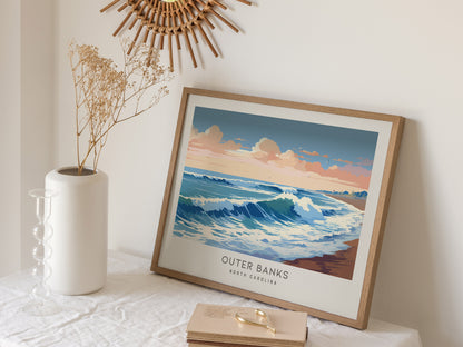 Outer Banks Landscape Matte Border Poster | North Carolina Travel Wall Art — 16x20 in