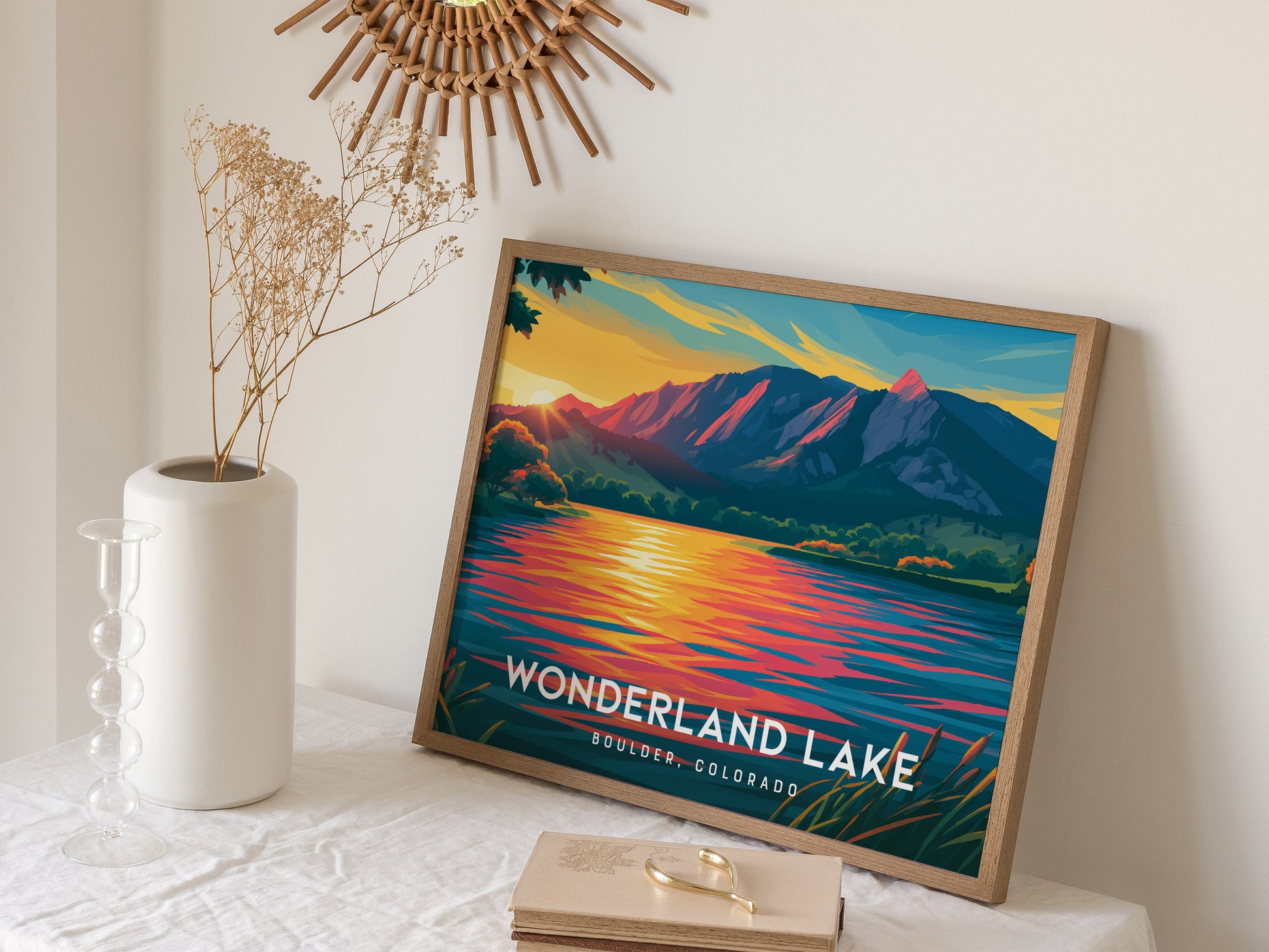 Wonderland Lake Landscape Poster | Boulder, Colorado Travel Wall Art — 16x20 in