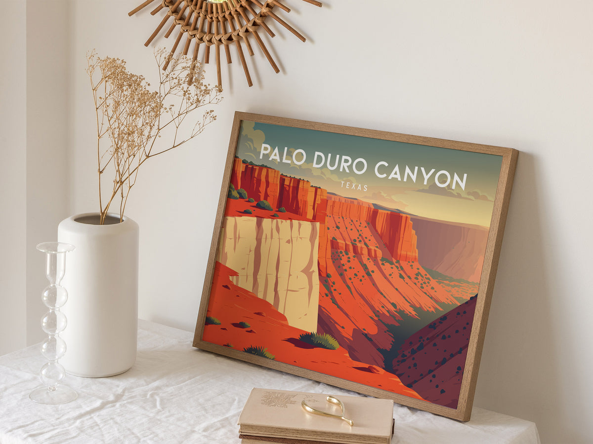 Palo Duro Canyon, Texas Landscape Poster | Framed or Unframed Canyon Wall Art — 16x20 in