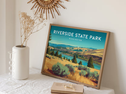 Riverside State Park, Washington Landscape Poster | Pacific Northwest Vacation Wall Art — 16x20 in