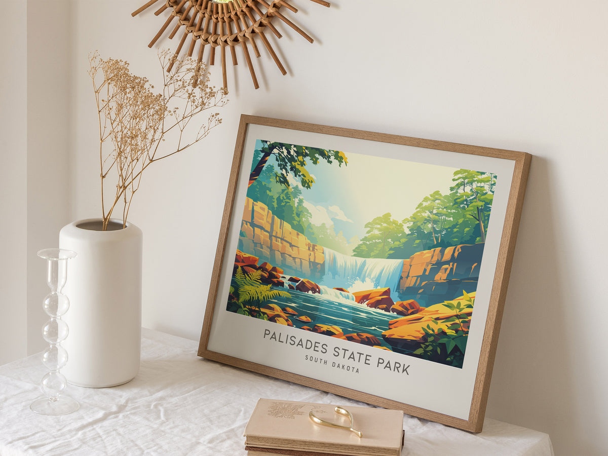 Palisades State Park Landscape Matte Border Poster | South Dakota Framed or Unframed Travel Wall Art — 16x20 in
