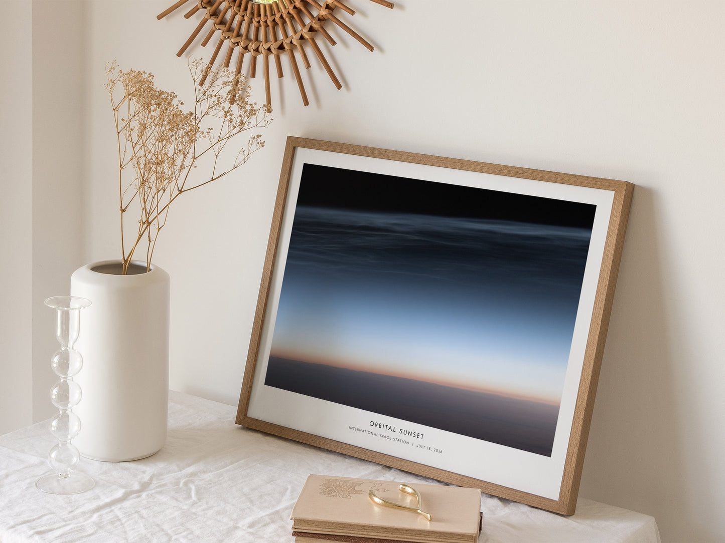 Orbital Sunset Landscape Poster | NASA International Space Station Space Photography Wall Art — 16x20 in