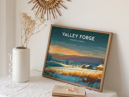 Valley Forge, Pennsylvania Landscape Poster | Revolutionary War Park Vacation Wall Art — 16x20 in