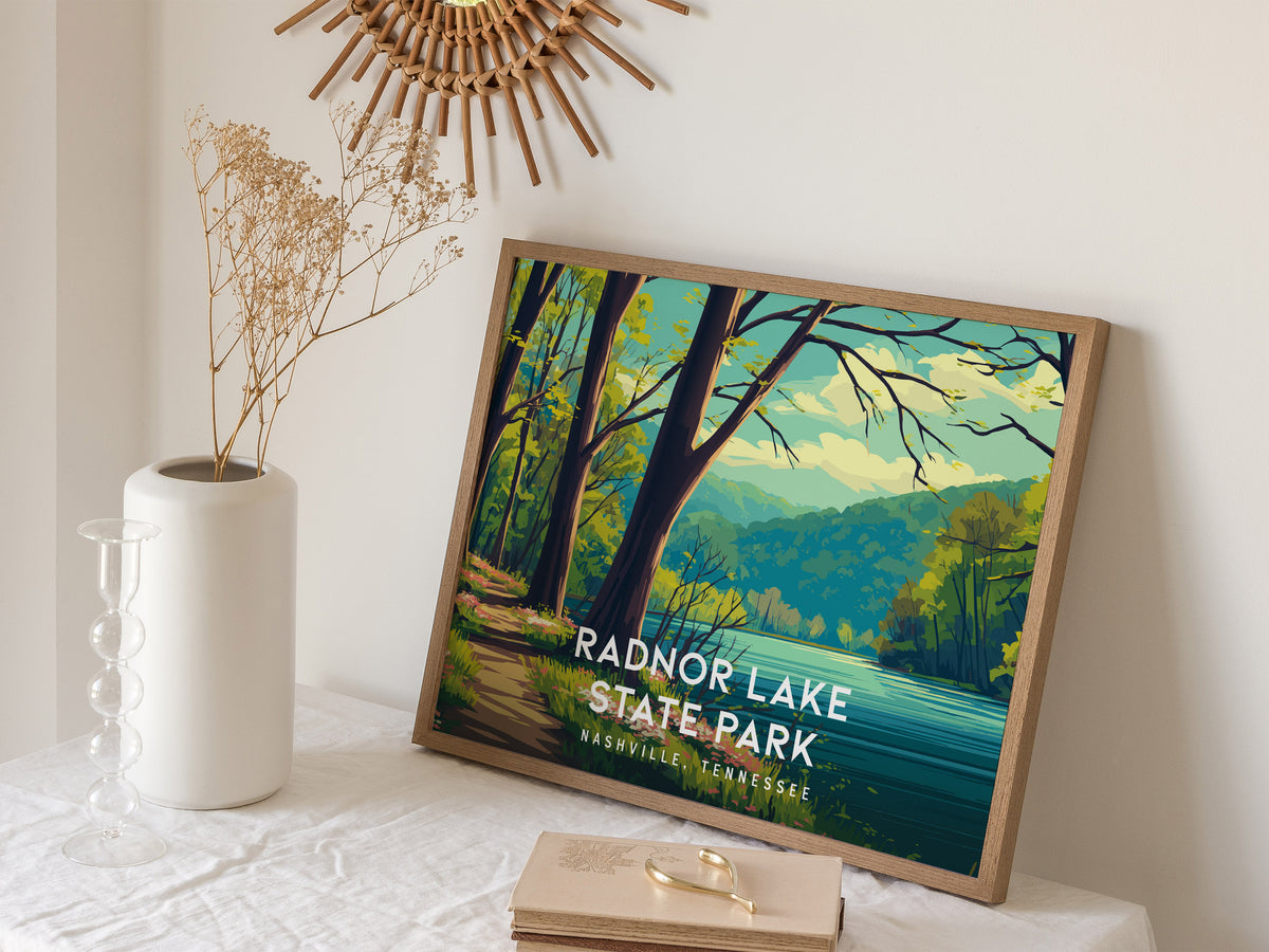 Radnor Lake State Park Landscape Poster | Nashville, Tennessee Vacation Wall Art — 16x20 in