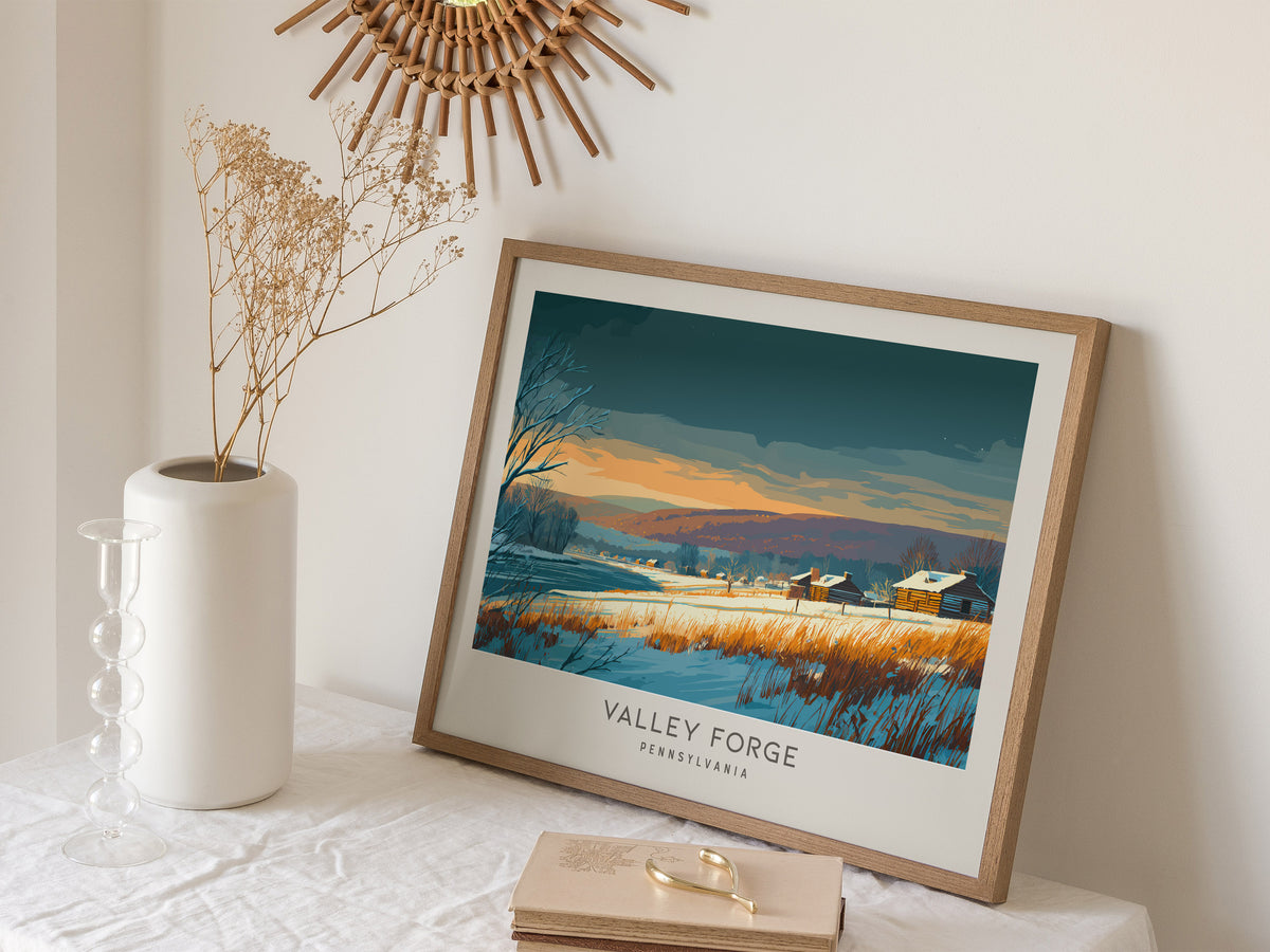 Valley Forge Landscape Matte Border Poster | Pennsylvania Framed or Unframed Travel Art — 16x20 in