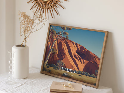 Uluru Landscape, Australia Poster | Outback Sunset Framed or Unframed Wall Art — 16x20 in