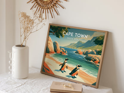 Cape Town, South Africa Landscape Poster | Harbor & Cityscape Travel Gift Wall Art — 16x20 in