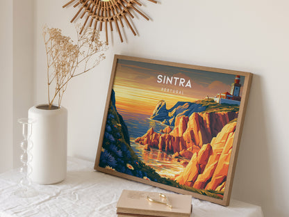 Sintra, Portugal Landscape Poster | Fairy-Tale Castle & Garden Travel Gift Wall Art — 16x20 in