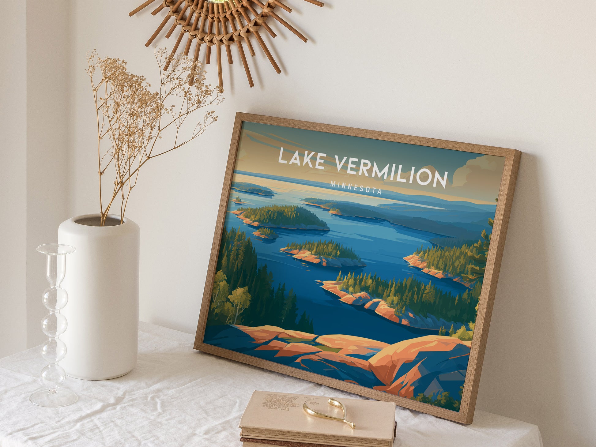 Lake Vermilion Landscape Poster | Minnesota Travel Wall Art — 16x20 in