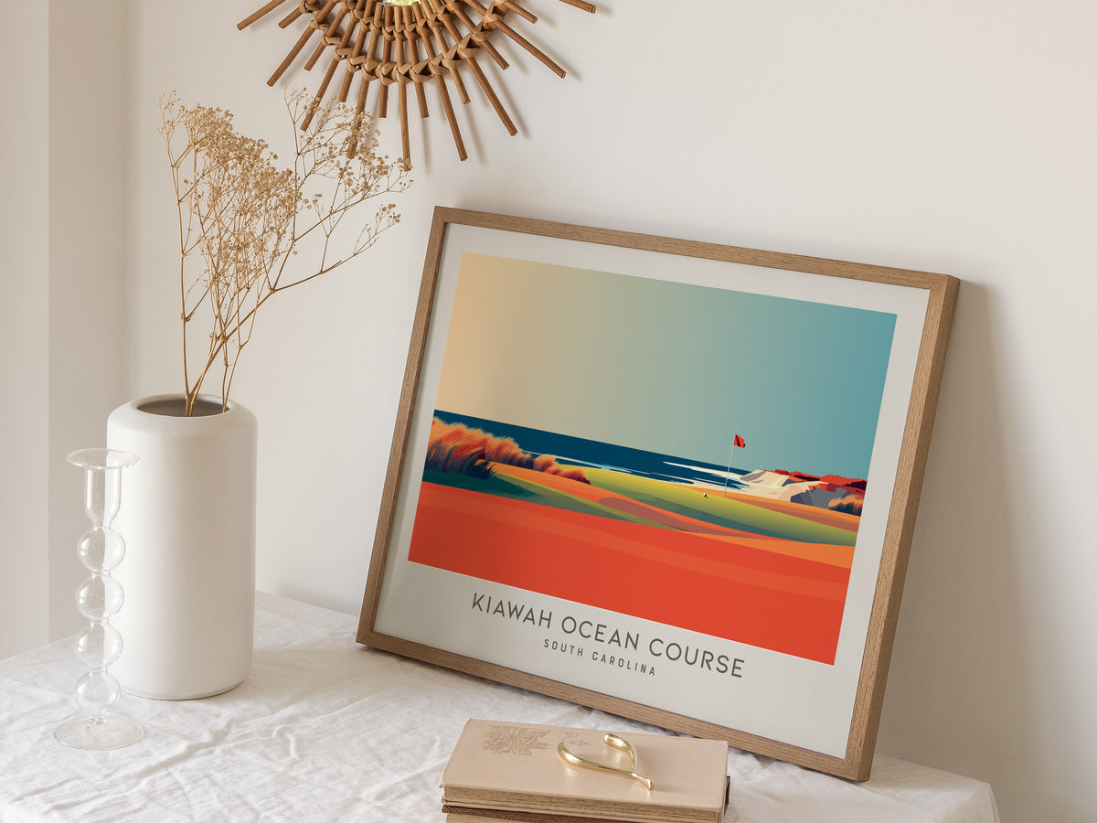 Kiawah Ocean Course Landscape Matte Border Poster | South Carolina Golf Course Print & Country Club Decor — 16x20 in
