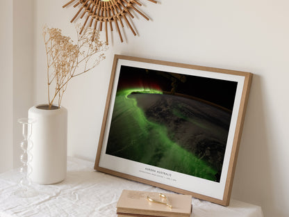 Aurora Australis Poster | NASA International Space Station Landscape Space Photography Wall Art — 16x20 in