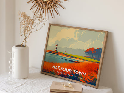 Harbour Town Golf Links Landscape, Hilton Head, South Carolina Poster | Country Club Decor & Links Wall Art — 16x20 in
