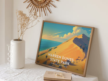 Warren Dunes State Park Landscape Poster | Sawyer, Michigan Travel Wall Art — 16x20 in