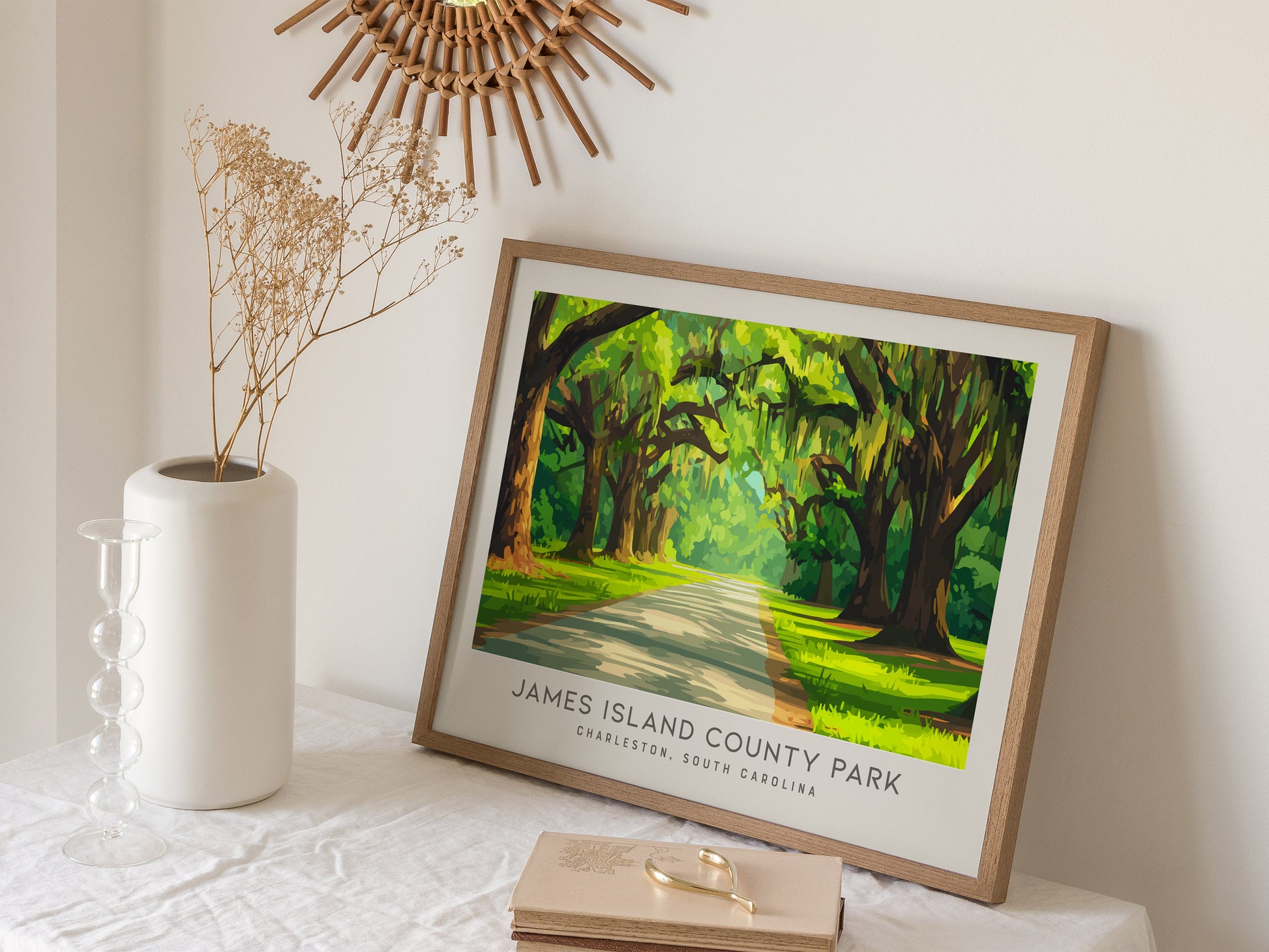 James Island County Park Landscape Matte Border Poster | Charleston, South Carolina Travel Wall Art — 16x20 in