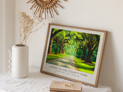 James Island County Park Landscape Matte Border Poster | Charleston, South Carolina Travel Wall Art — 16x20 in