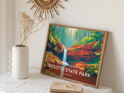 DeSoto State Park Landscape Poster | Alabama Vacation Wall Art — 16x20 in