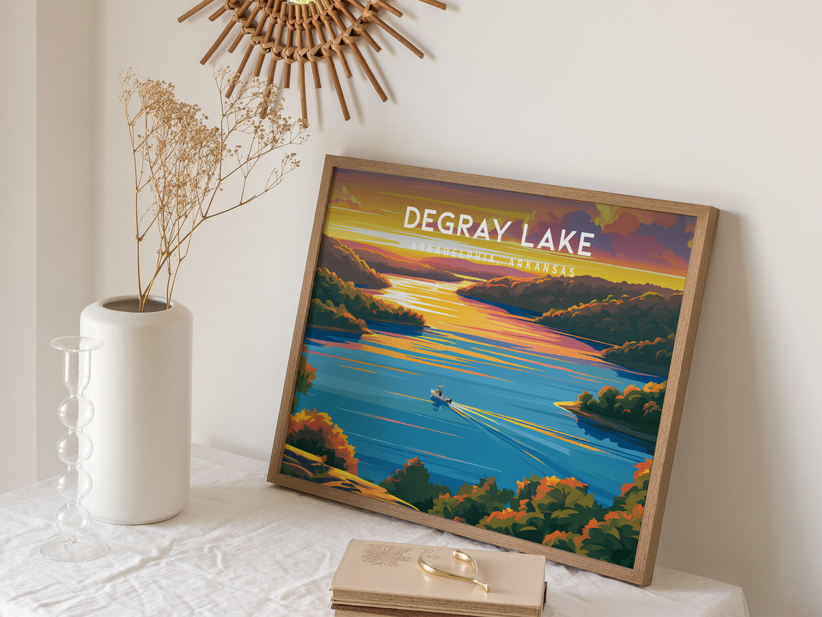 DeGray Lake Landscape Poster | Arkadelphia, Arkansas Vacation Wall Art — 16x20 in