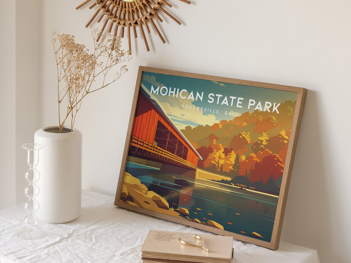 Mohican State Park Landscape Poster | Loudonville, Ohio Framed or Unframed Forest Wall Art — 16x20 in