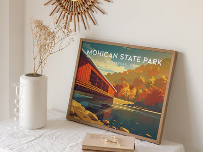 Mohican State Park Landscape Poster | Loudonville, Ohio Framed or Unframed Forest Wall Art — 16x20 in