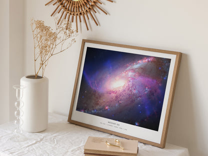 Messier 106 Landscape Poster | NGC 4258 Galaxy Wall Art NASA Space Photography — 16x20 in