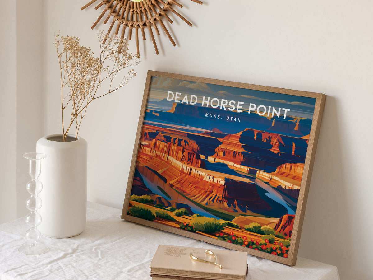 Dead Horse Point Landscape Poster | Moab, Utah Framed or Unframed Vacation Wall Art — 16x20 in