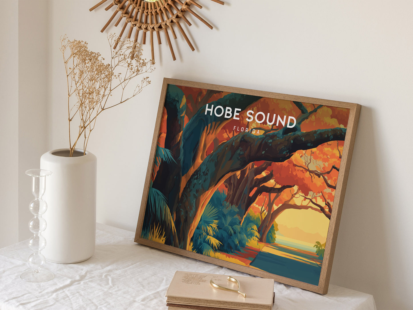 Hobe Sound, Florida Poster | Landscape Beach House Decor Sunshine State Print Wall Art — 16x20 in