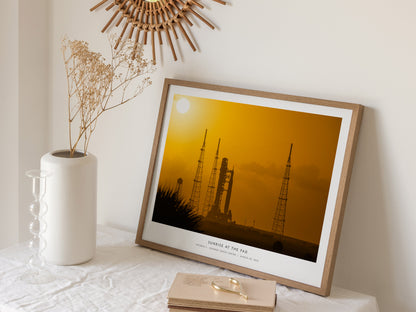 Sunrise At the Pad Landscape Poster | NASA Artemis II · Kennedy Space Center Space Photography Wall Art — 16x20 in
