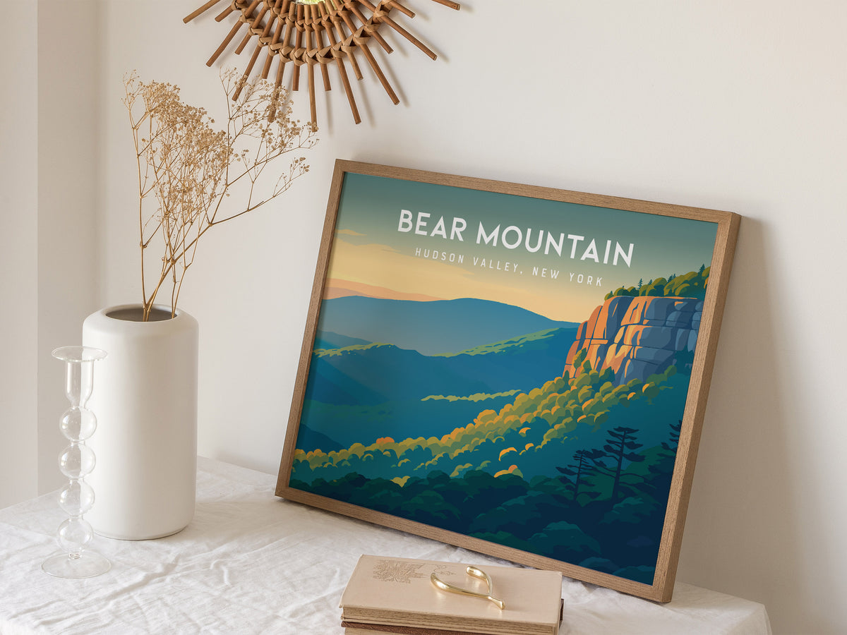 Bear Mountain Landscape Poster | Hudson Valley, New York Vacation Wall Art — 16x20 in