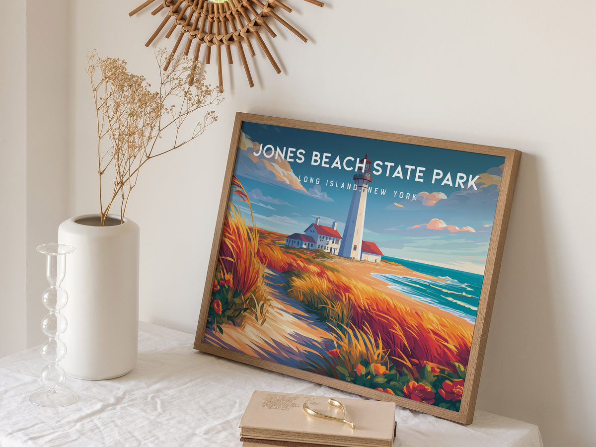 Jones Beach State Park Landscape Poster | Long Island, New York Travel Wall Art — 16x20 in