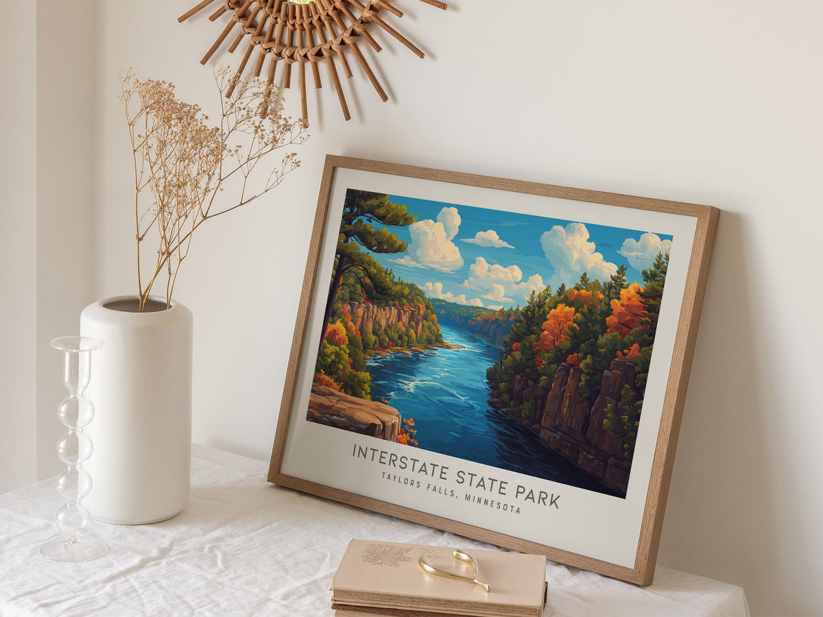Interstate State Park Landscape Matte Border Poster | Taylors Falls, Minnesota Destination Print — 16x20 in