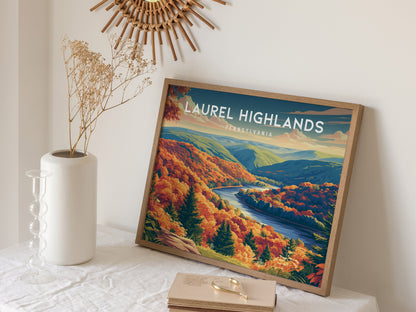 Laurel Highlands Landscape Poster | Pennsylvania Travel Gift Mountain Wall Art — 16x20 in