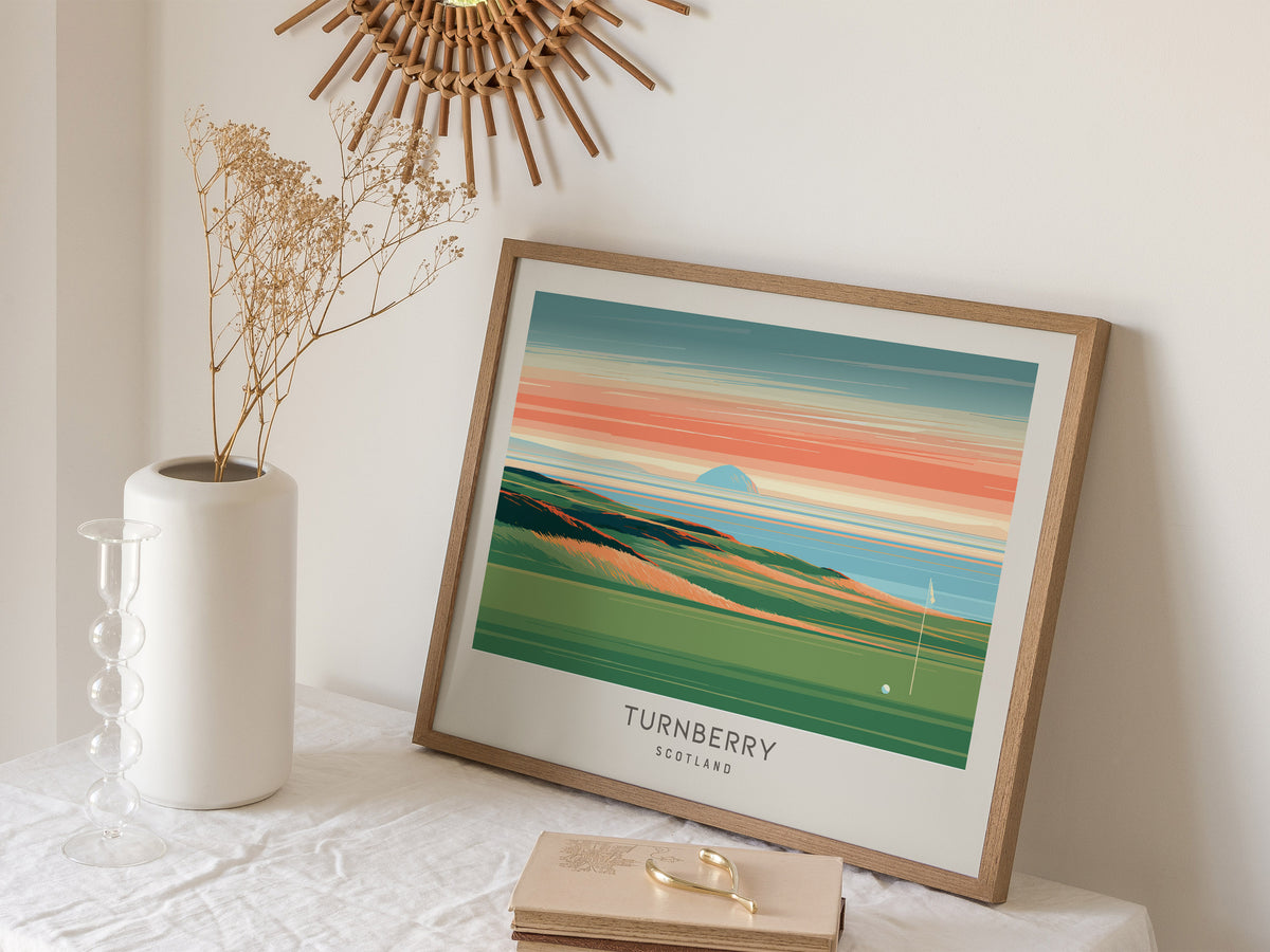 Turnberry Landscape Matte Border Poster | Scotland Golf Course Print & Country Club Decor — 16x20 in