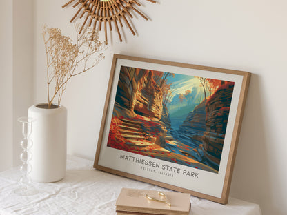 Matthiessen State Park Landscape Matte Border Poster | Oglesby, Illinois Travel Gift Wall Art — 16x20 in