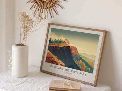 Sleeping Giant State Park Landscape Matte Border Poster | Connecticut Framed or Unframed Destination Print — 16x20 in
