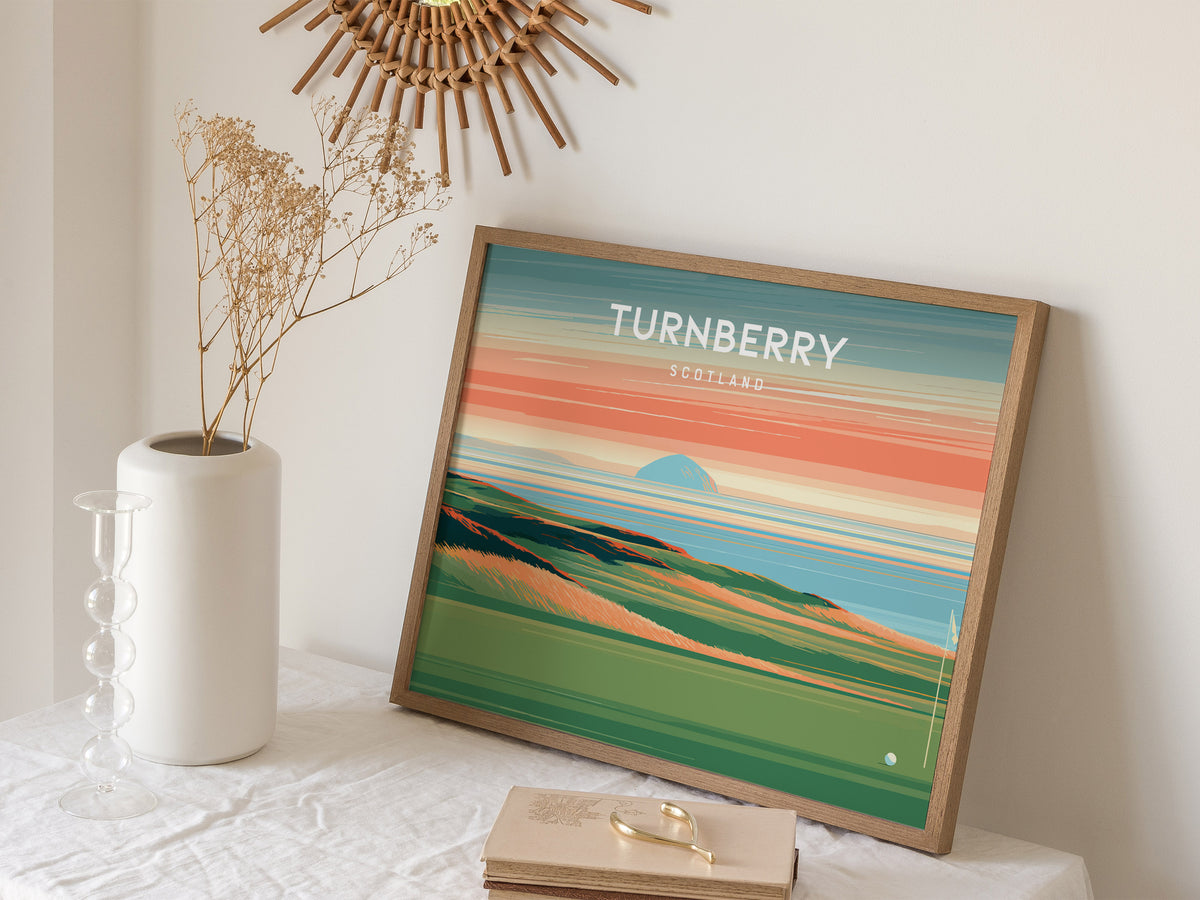 Turnberry Landscape Poster | Scotland Golf Wall Art & Framed or Unframed — 16x20 in