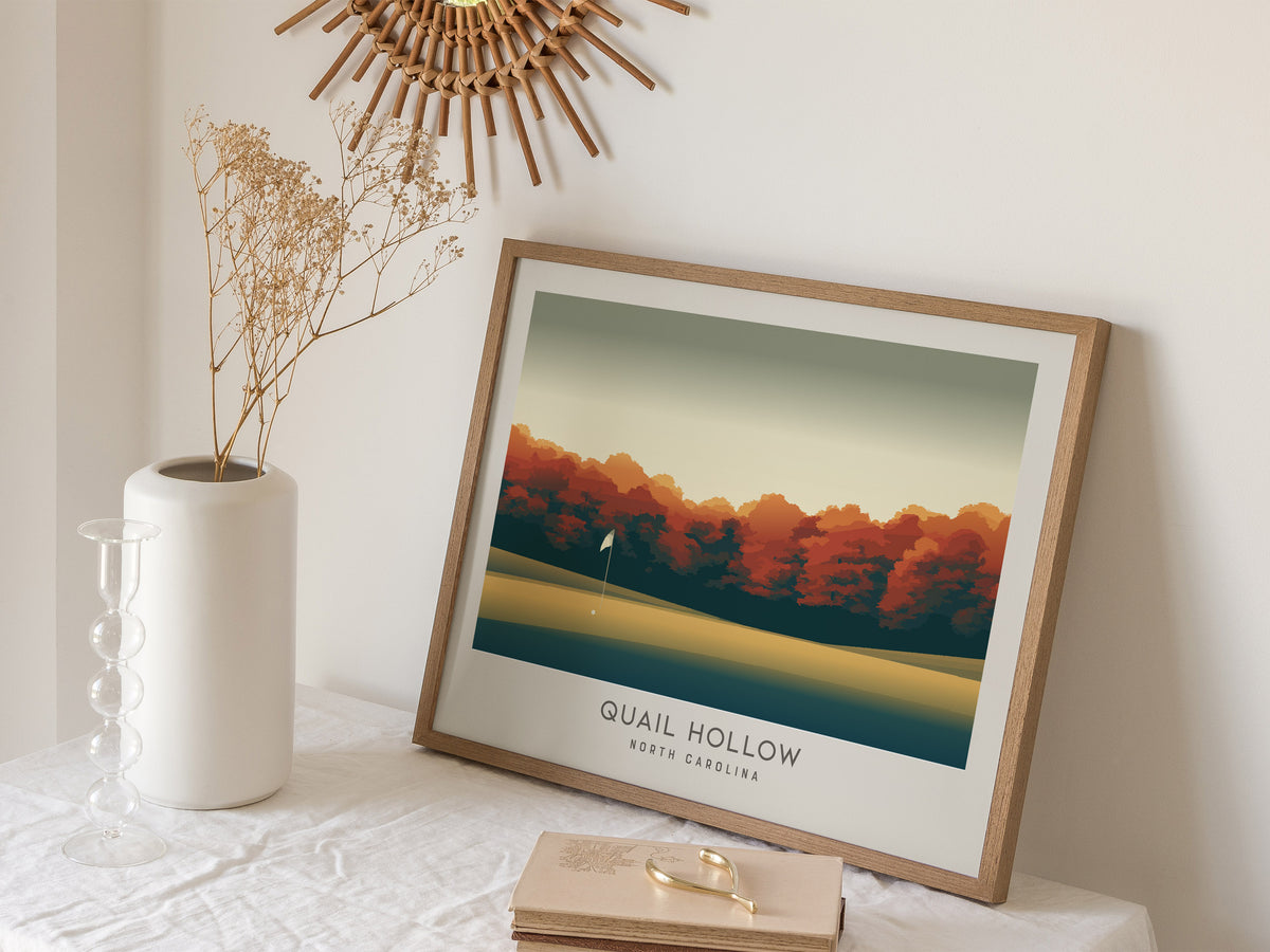 Quail Hollow Landscape Matte Border Poster | North Carolina Travel Wall Art — 16x20 in