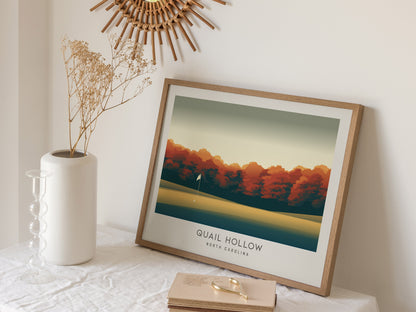 Quail Hollow Landscape Matte Border Poster | North Carolina Travel Wall Art — 16x20 in