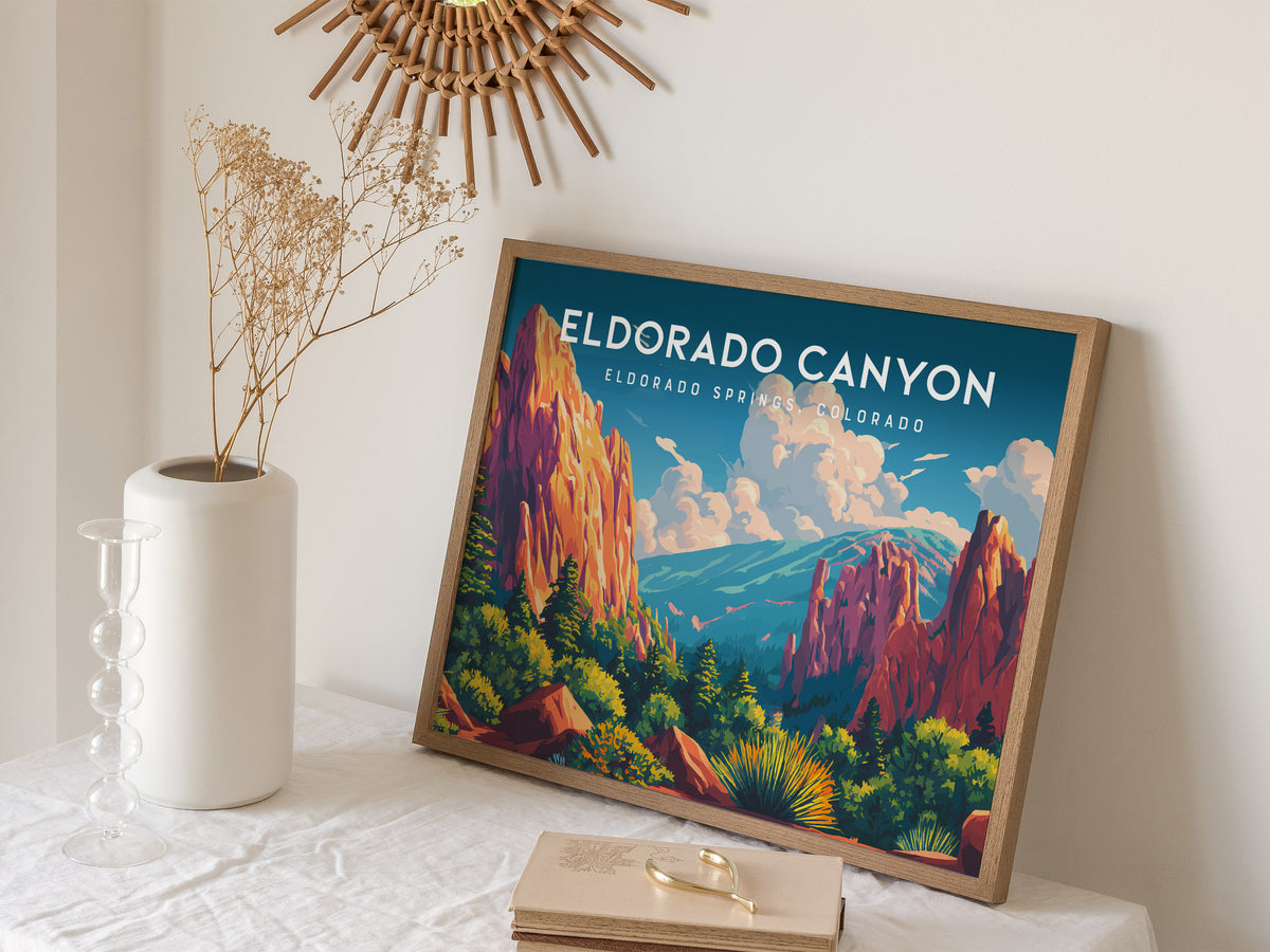 Eldorado Canyon Landscape Poster | Eldorado Springs, Colorado Travel Wall Art — 16x20 in