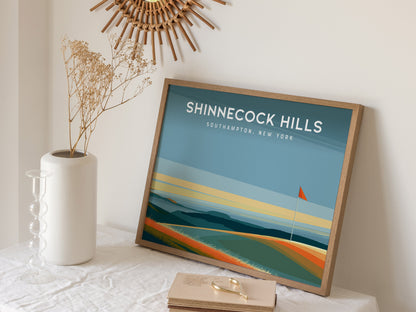 Shinnecock Hills Landscape Poster | Southampton, New York Golfer Gift & Links Poster Wall Art — 16x20 in