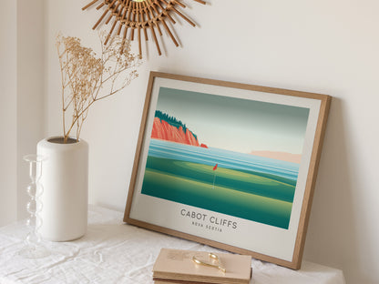Cabot Cliffs Landscape Matte Border Poster | Nova Scotia Country Club Decor Links Poster — 16x20 in