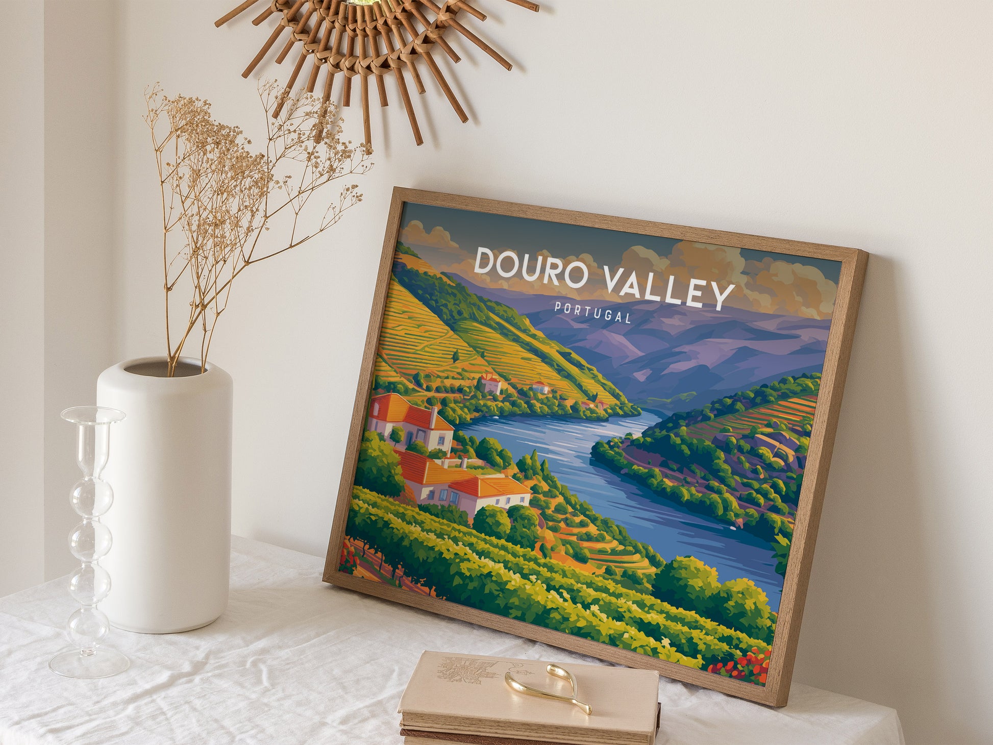 Douro Valley, Portugal Landscape Poster | Wine Country Destination Print Wall Art — 16x20 in