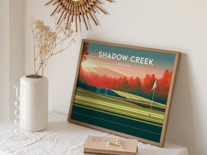 Shadow Creek, Nevada Landscape Poster | Links Poster Golfer Gift Wall Art — 16x20 in
