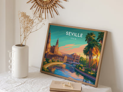 Seville, Spain Landscape Poster | Andalusian Splendor Vacation Wall Art — 16x20 in