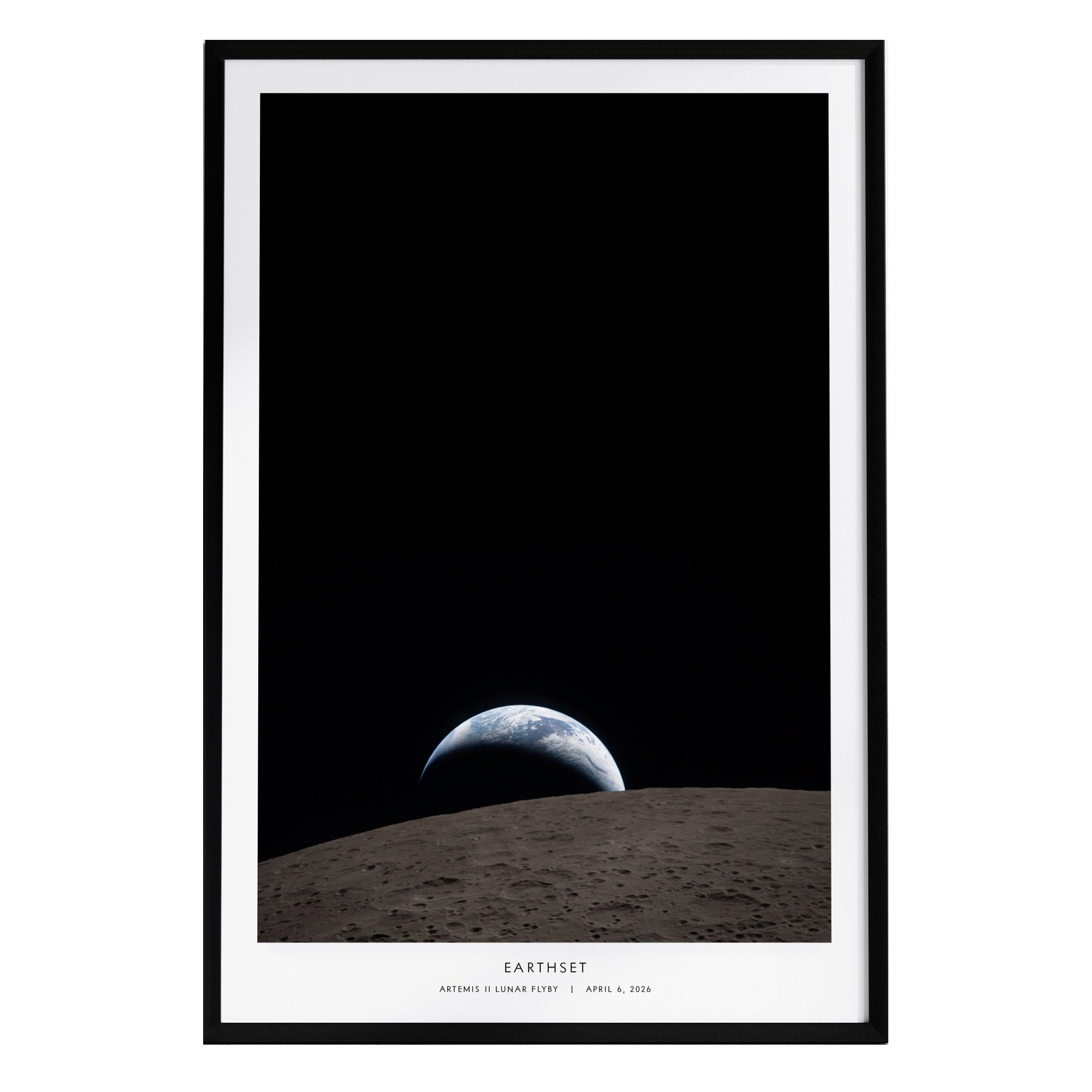Artemis II NASA Poster | Earthset Moonrise Space Wall Art | Swell