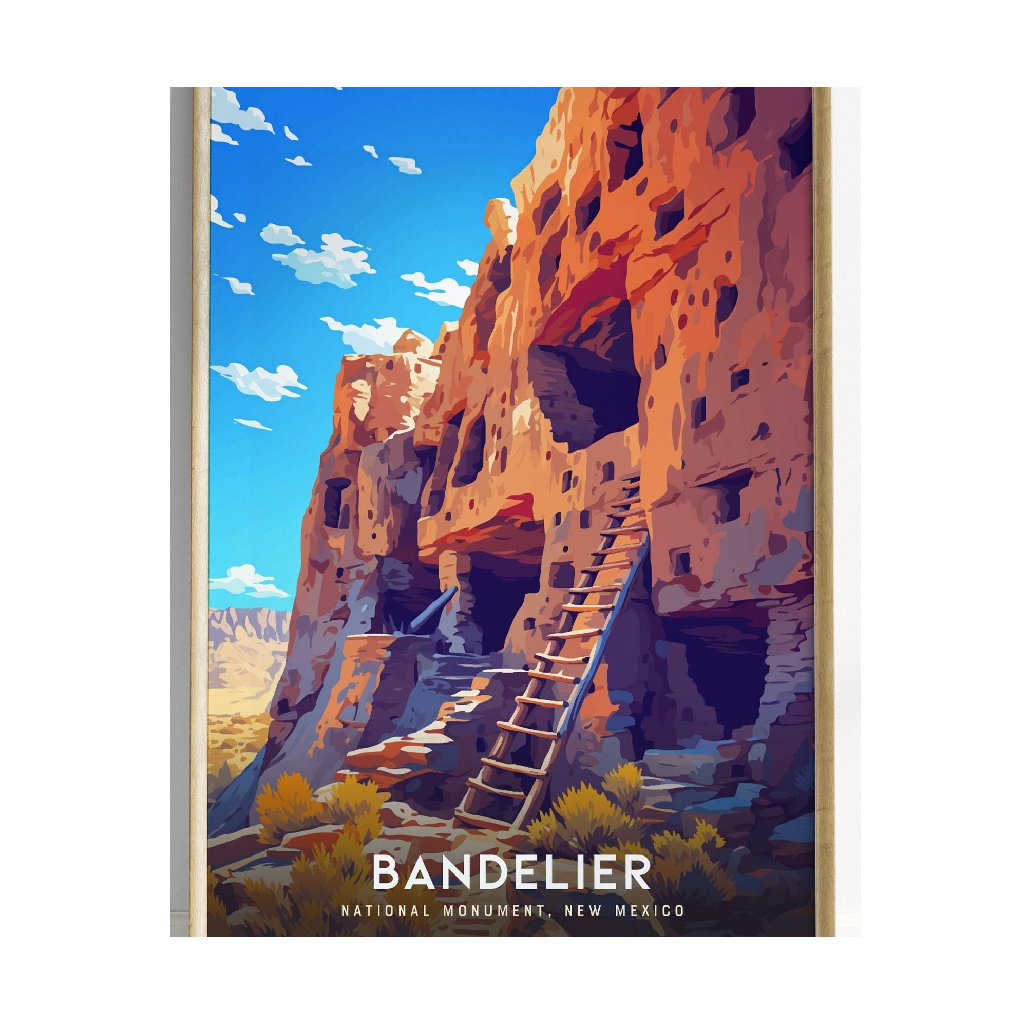 Bandelier National Monument Poster | New Mexico Pueblo Ruins