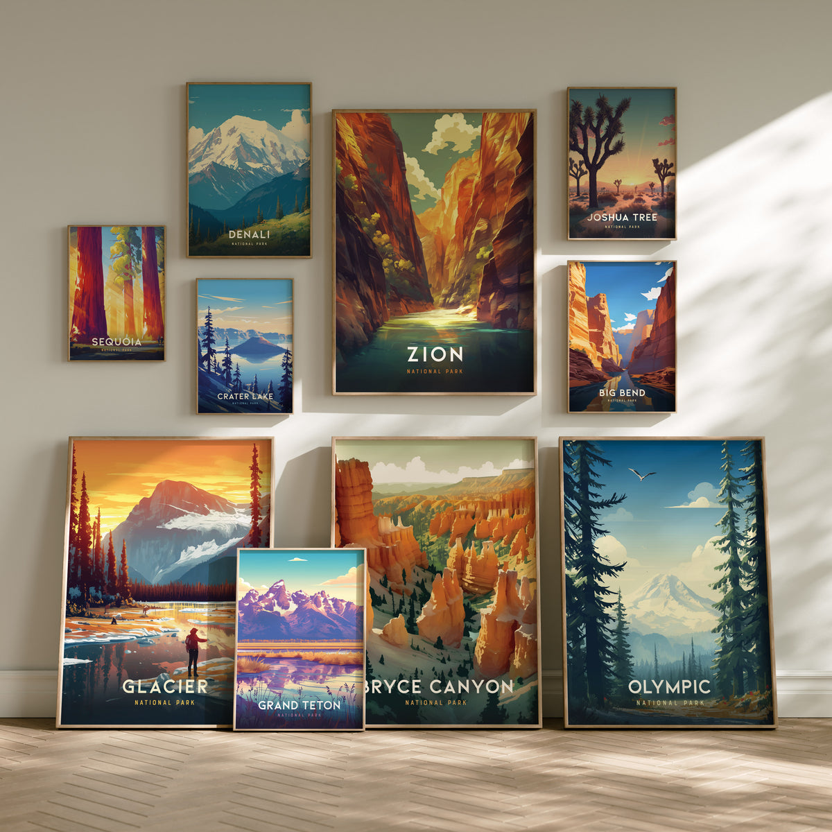 National Parks Gallery Wall | Pick 6 Symmetrical Framed or Unframed Set