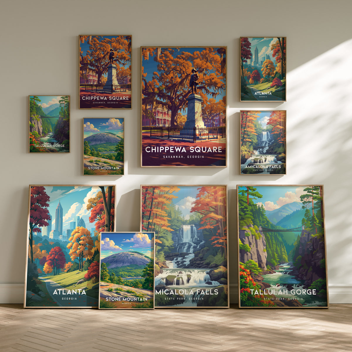 Georgia Travel Gallery Wall | Set of 4 | Travel Art Prints | Matching Prints