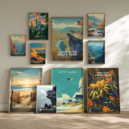 North Carolina Gallery Wall | Boone & Cape Lookout | Set of 8 Framed Prints