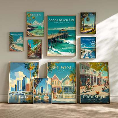 Florida Gallery Wall | Set of 8 | Art Print Set | Bedroom Wall Art