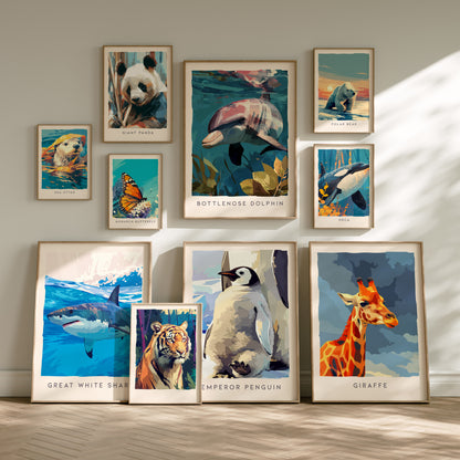 Wildlife Collection Gallery Wall | Set of 8 Wall Art Collection | Framed Wall Decor